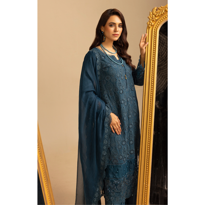 UMS-18 Embroidered Linen Chikenkari 3 Pc Pakistani Dress | Ready to wear | Simrans