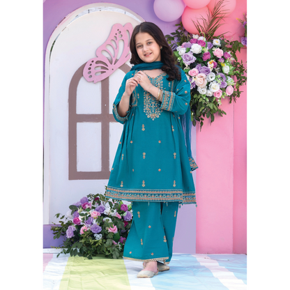 UAL-03 Kids 3 Pc Luxury Festive Cambric Cotton Eid Collection by Allys
