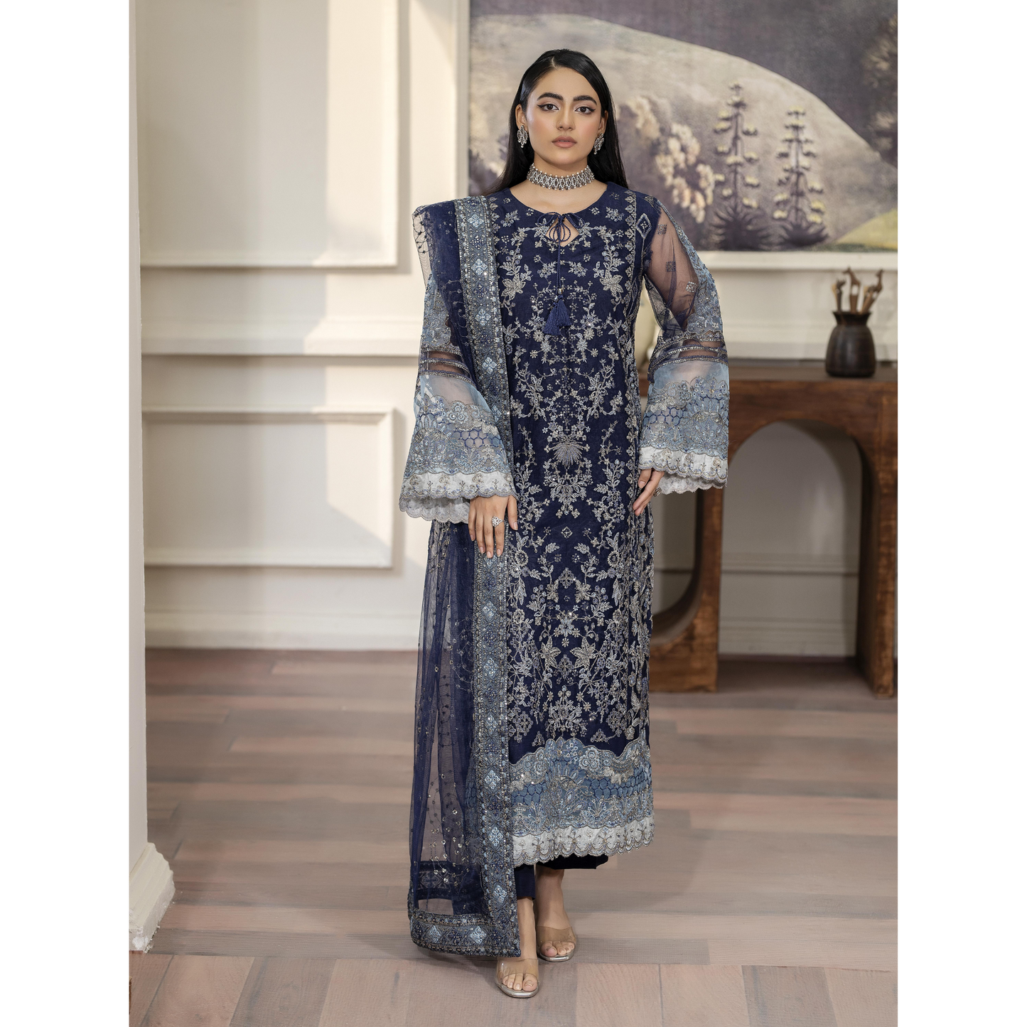UTT-08 Luxury Festive Net Collection | Ready to Wear | Traditional Thread