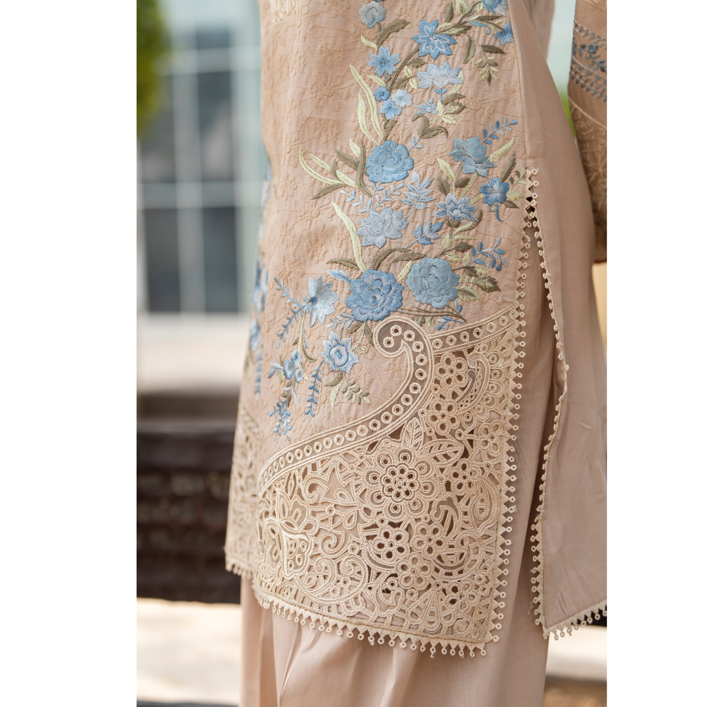 KC-1488 Chikenkari Luxury Cotton Farshi Shalwar 3 Pc Collection | Ready to Wear | Karma Collection