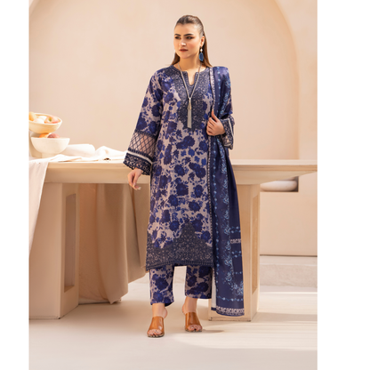 RA-24 Embroidered Printed Dhanak dress with Wool Shawl  by Raniya.h