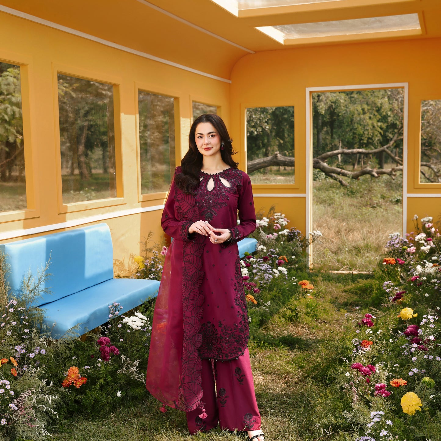 UMS-55 Janan Mother Daughter Chikenkari Jacquard Eid Edit by Simrans | Ready to Wear Asian Pakistani clothes