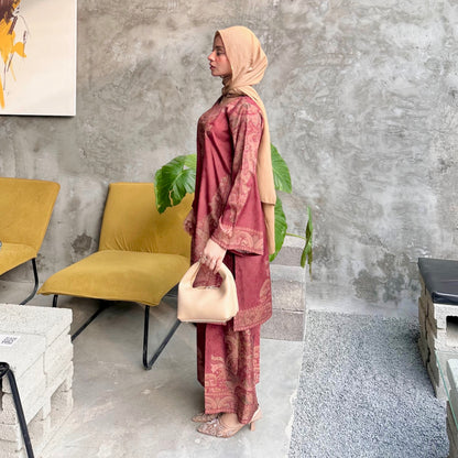 UA-169 Silk Printed Co-Ords Set by Umnaa | Ready to Wear Modest fashion Asian