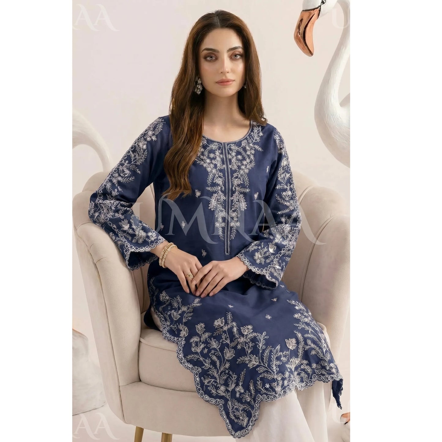 UA-190 Embroidered Cotton Collection 3 Piece | Ready to Wear | Asian clothes