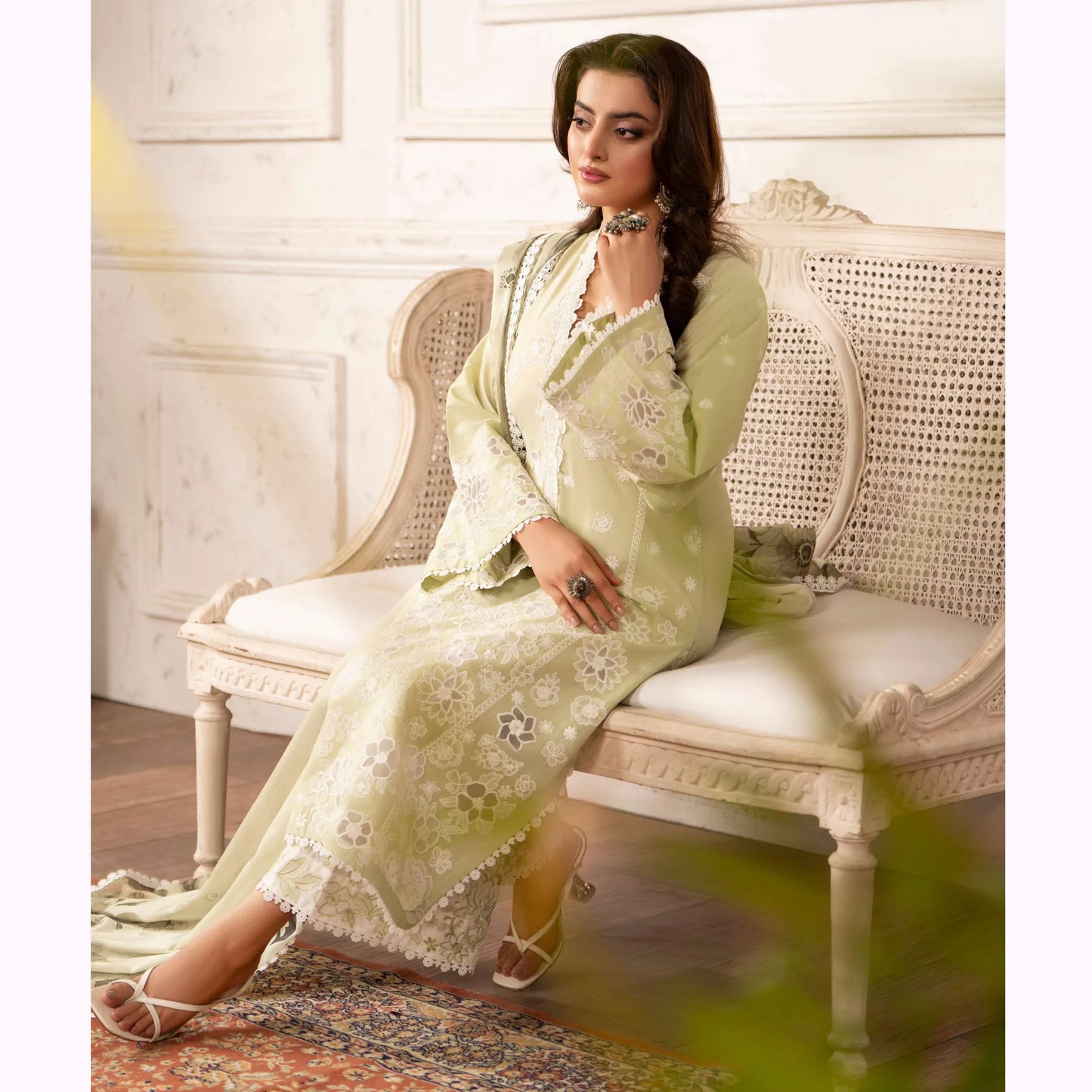 KC-1566 "Tabeer" Embroidered Festive Cambric Cotton Collection by Karma Collection
