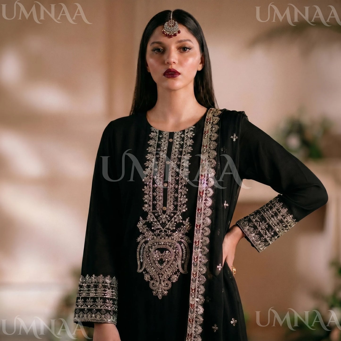UA-210 Embroidered Chiffon Sharara Festive Collection by umnaa | Ready to Wear Pakistani Asian clothes