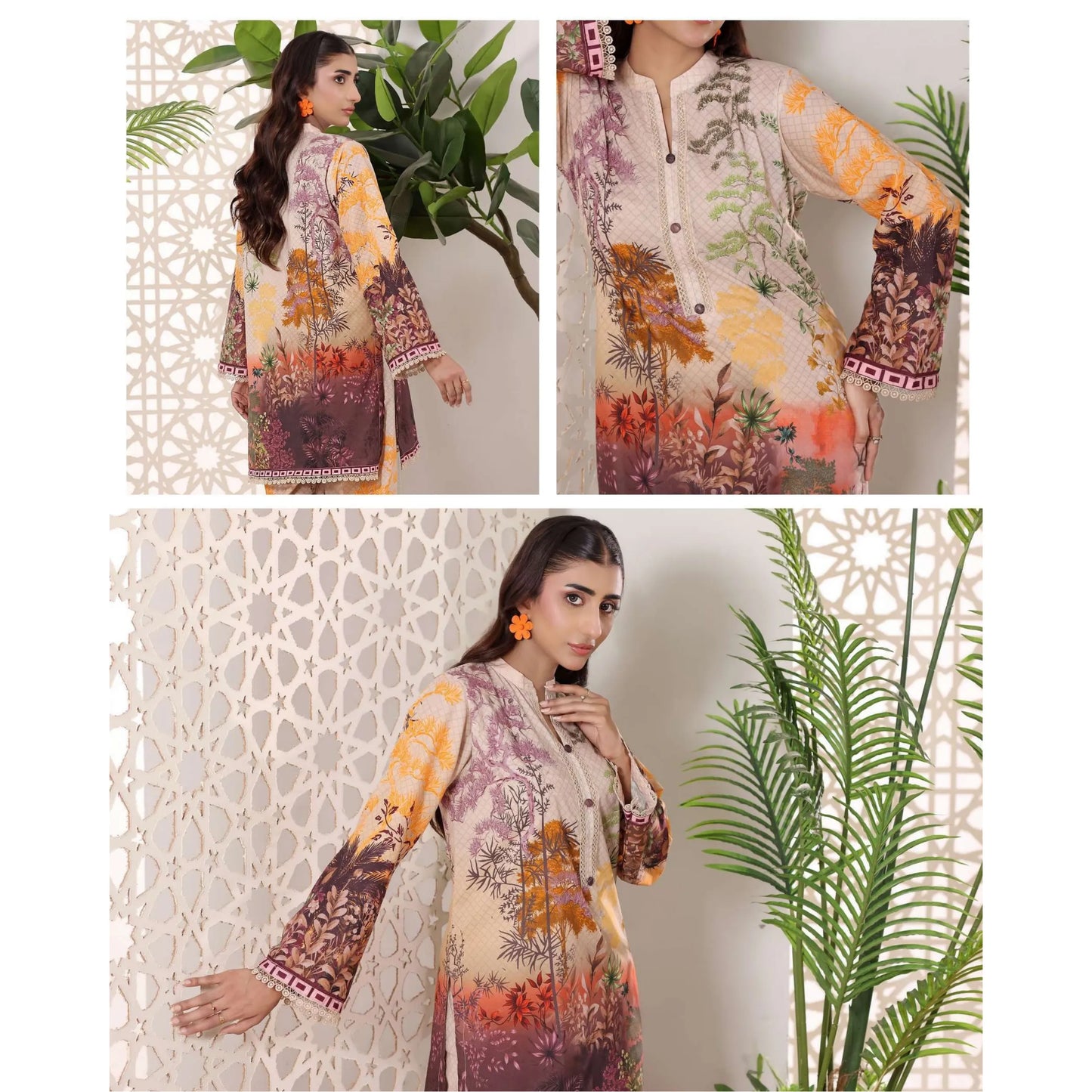 USN-19 Daily Pret Vol'8 Printed Lawn Co-Ords Set by Saphron Casual Co Ord Set Pakistani
