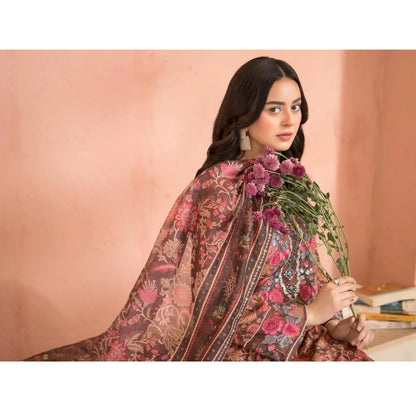 RA-37 Embroidered Printed Lawn Dress with Printed Cotton Silk Dupatta | Women's 3 Piece Summer Suit