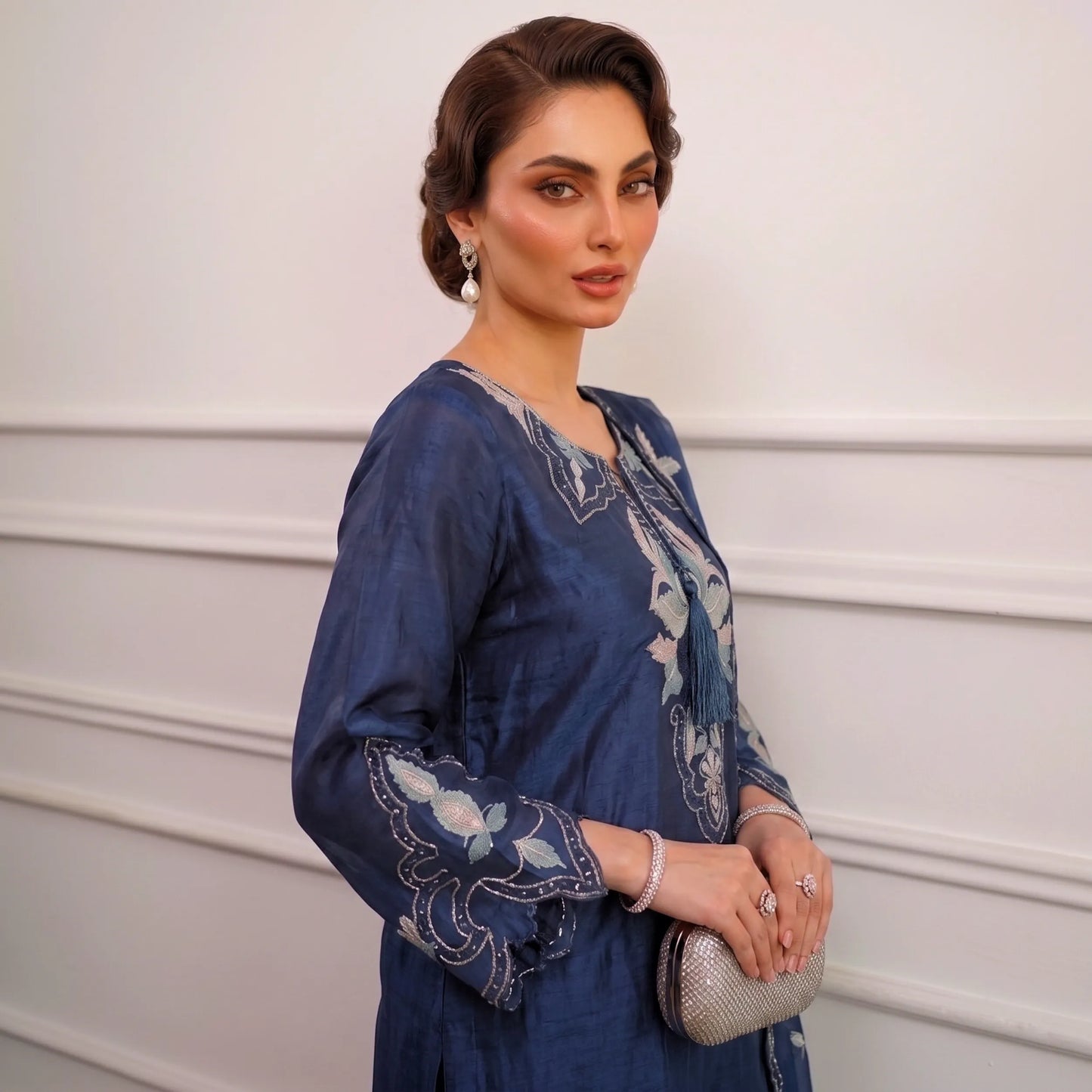 UA-264 Embroidered Festive Kaftan Sheesha Silk Collection by Umnaa | Pakistani Trendy Kaftan Asian Clothing