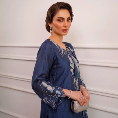 UA-264 Embroidered Festive Kaftan Sheesha Silk Collection by Umnaa | Pakistani Trendy Kaftan Asian Clothing