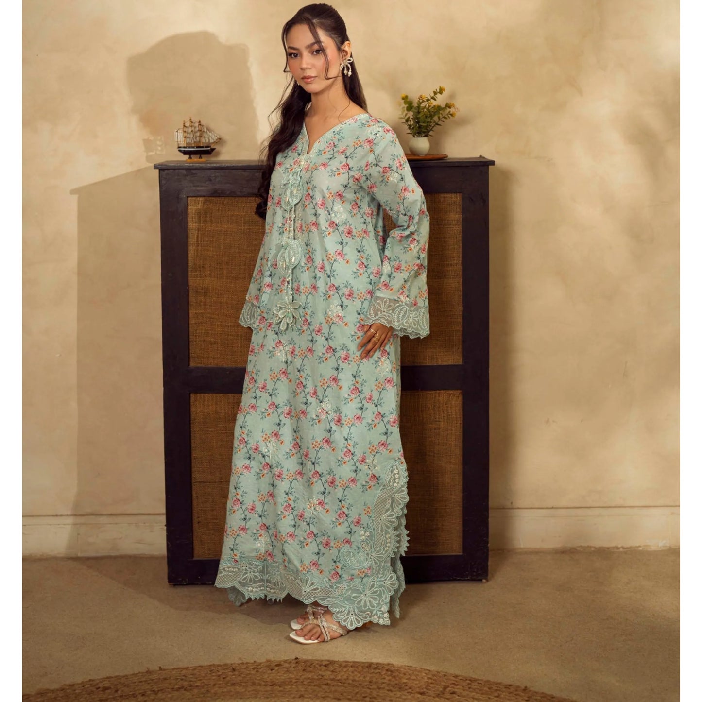 UGL-01 Printed Lawn Kaftan 2 Piece Set by Guzel