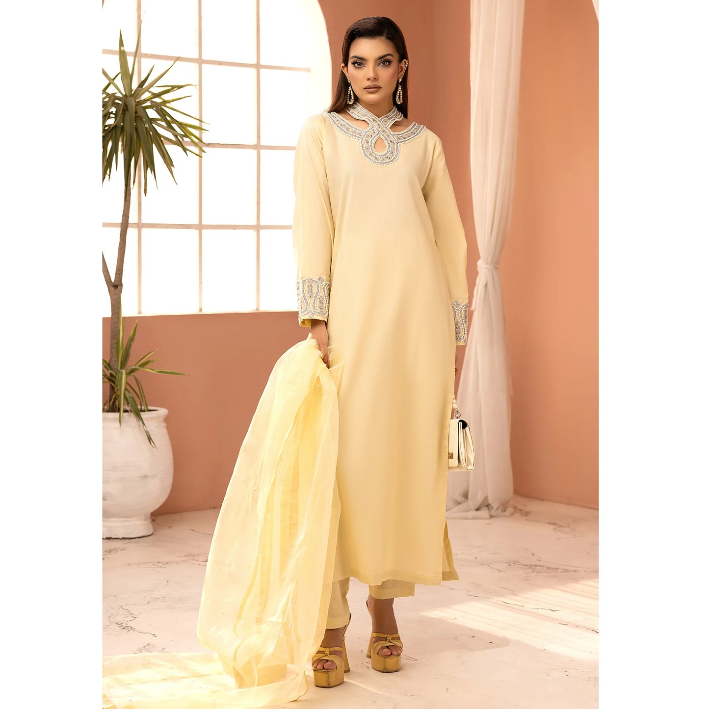 UMS-68 Florence Embroidered Visocse 3 pc Collection | Simrans