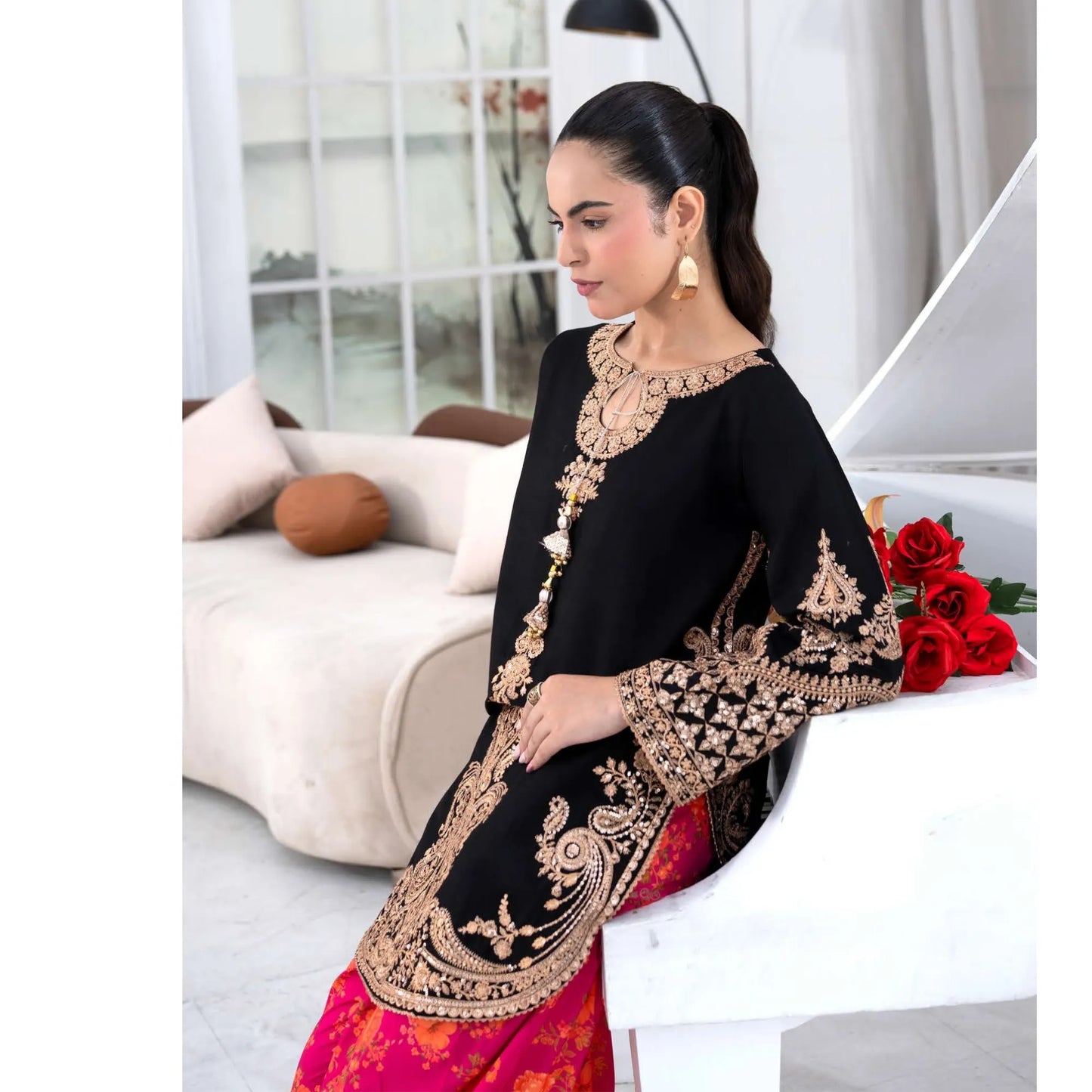UTT-25 " Ethnic" Cambric Cotton 3 Pc Collection | Traditional Thread