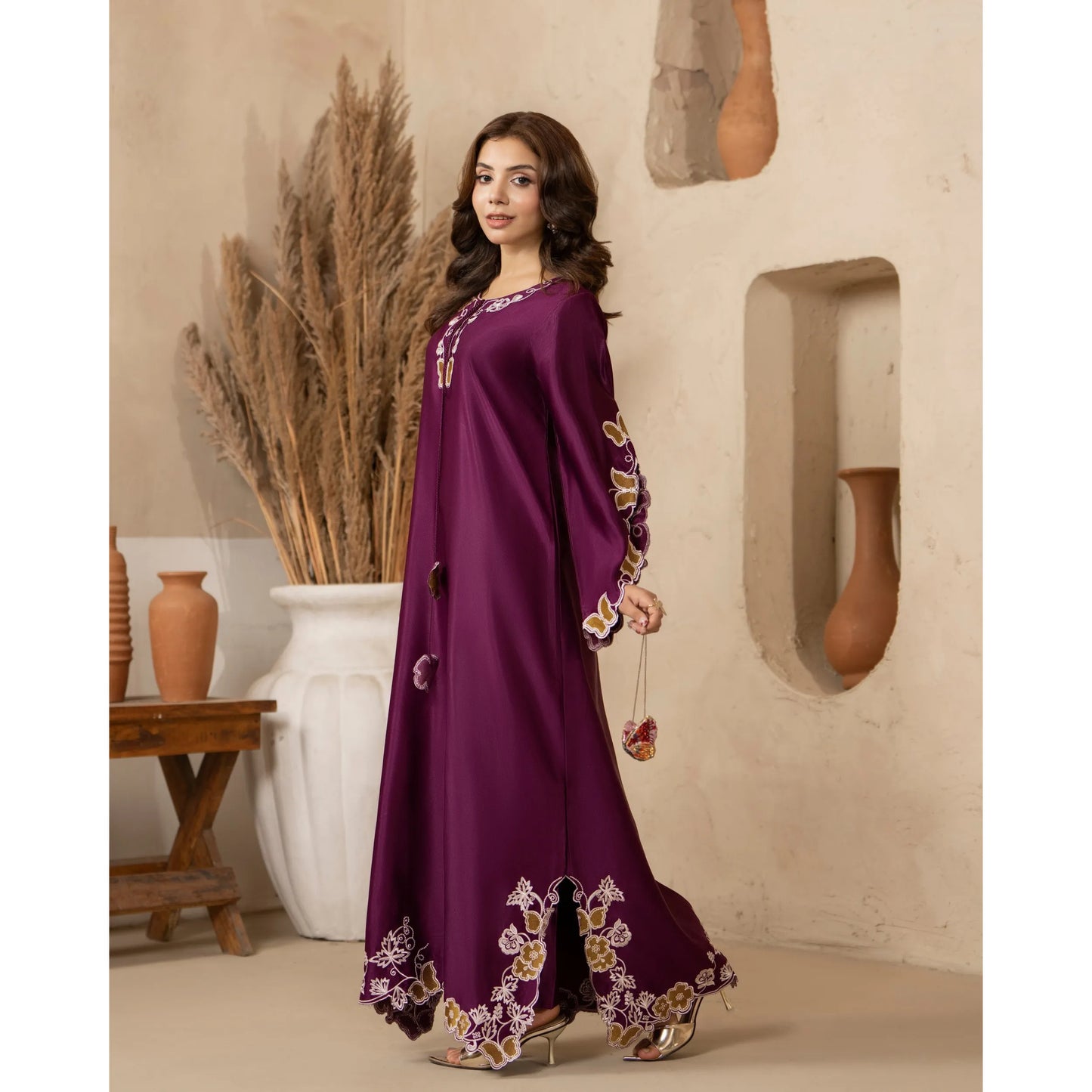 RA-39 Embroidered kaftan 2 Pc - Raniya.h