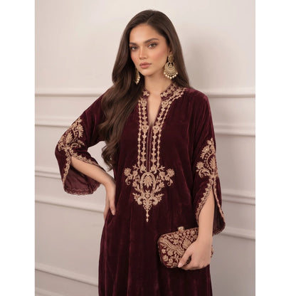 UA-316 Luxury Velvet Kaftan Style Co-Ord Set | Umnna