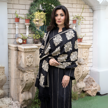 3 Pc Dhanak Dress with Embroidered Shawl | Winter Collection | Raniya.h | UMRAH0801