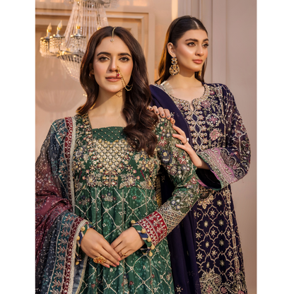 UTT-10 "Chantelle" Embroidered Chiffon Festive Collection by Traditional Thread