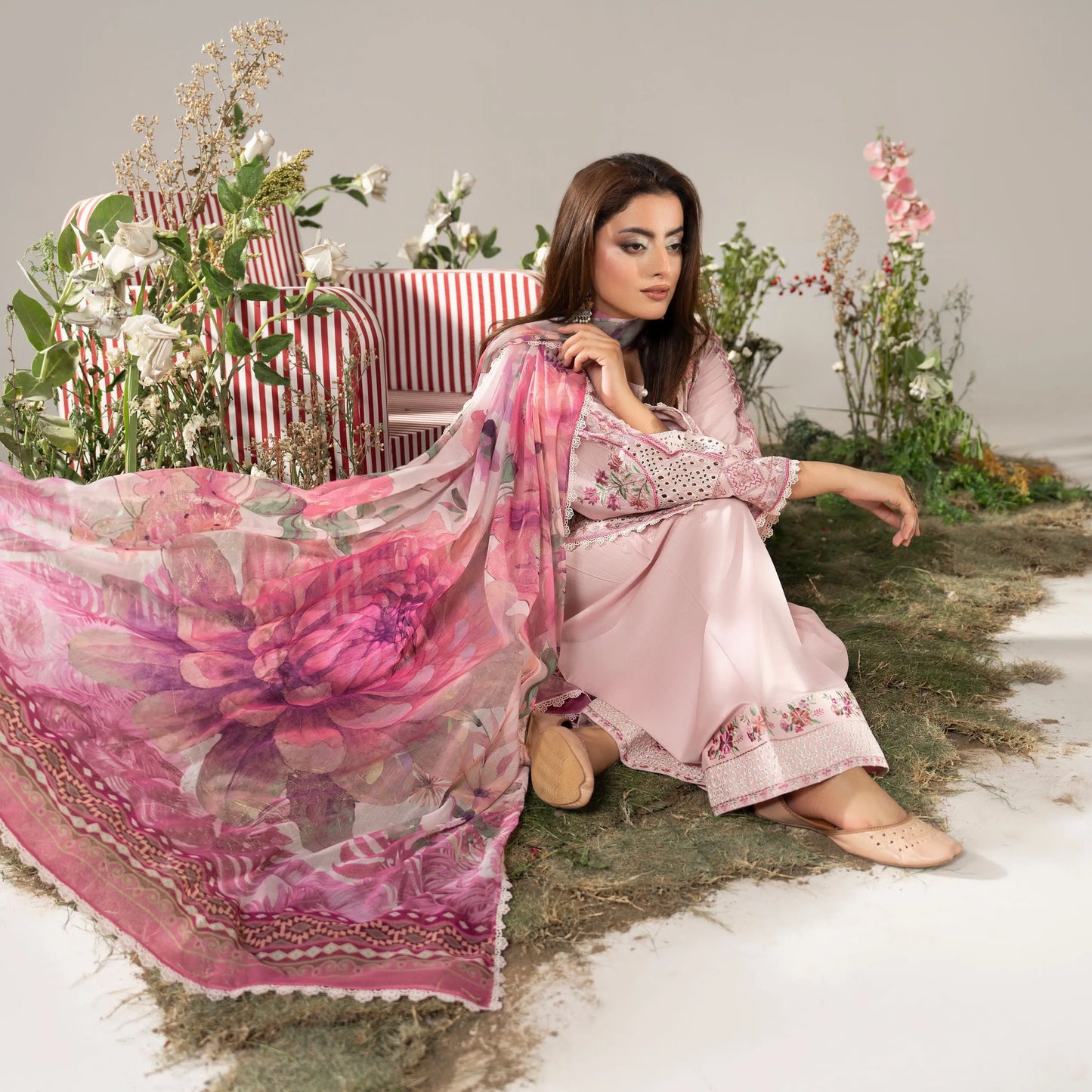 KC-1580 "AYRA" Embroidered Cambric Cotton Collection by Karma Collection