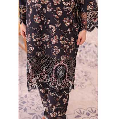 2 Pc Embroidered floral Printed Khaddar Pakistani Co-Ords Set | Ready to wear| Naubahar | UMNAU0900
