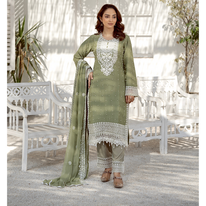 UMRZ-40 Luxury Handwork Embroidered Dress with Chiffon Dupatta 3 Pc |Ready to Wear| Rangz
