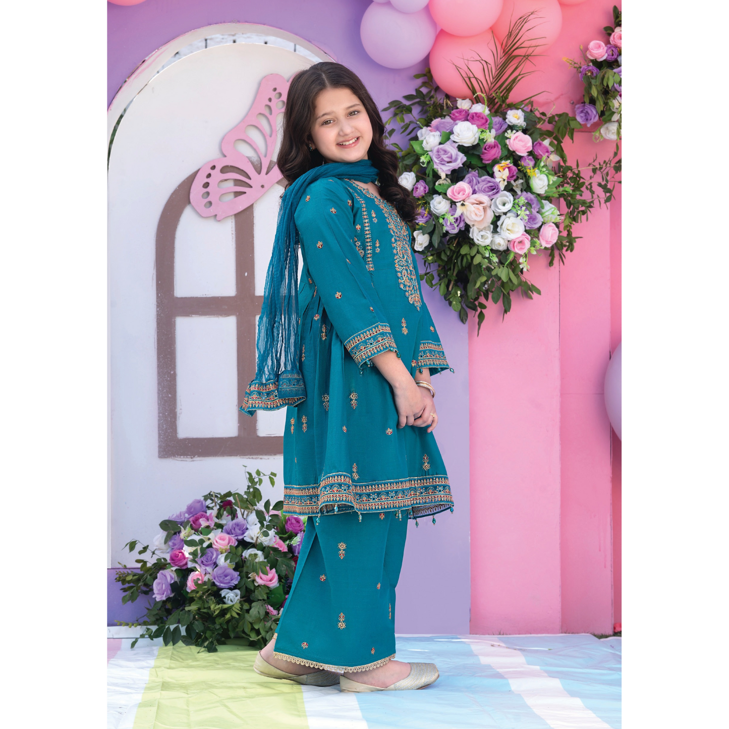 UAL-03 Kids 3 Pc Luxury Festive Cambric Cotton Eid Collection by Allys