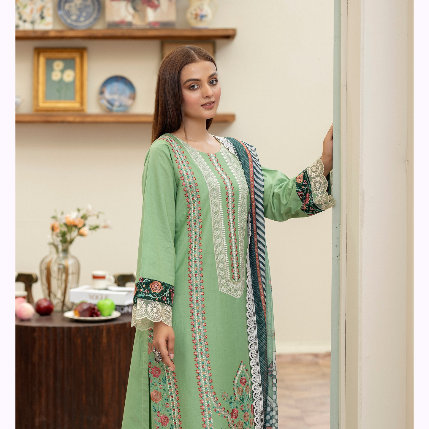 KC-1448 Embroidered Cotton Collection Ready to Wear 3 Pc - Karma Collection