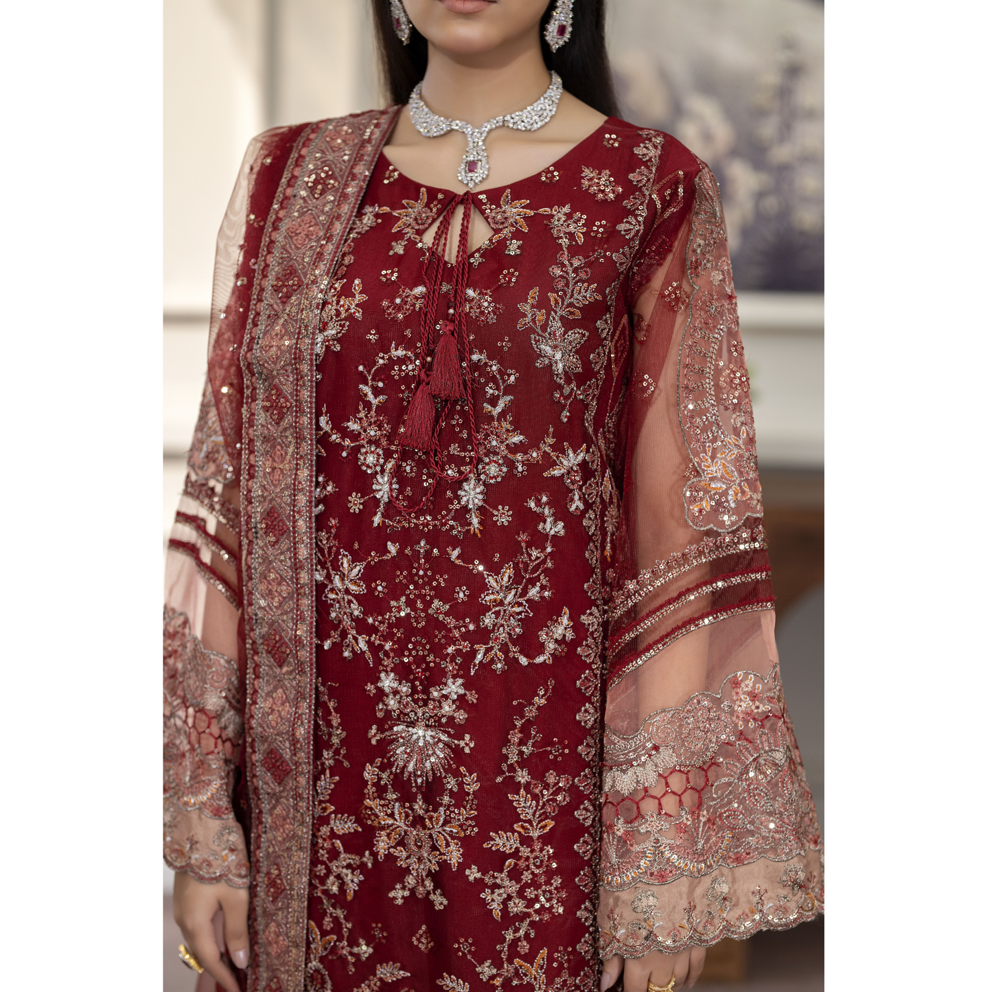UTT-08 Luxury Festive Net Collection | Ready to Wear | Traditional Thread