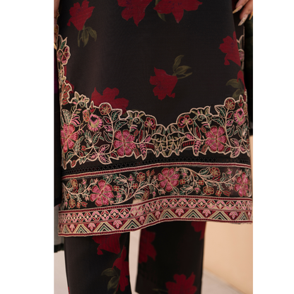 RA-24 Embroidered Printed Dhanak dress with Wool Shawl  by Raniya.h