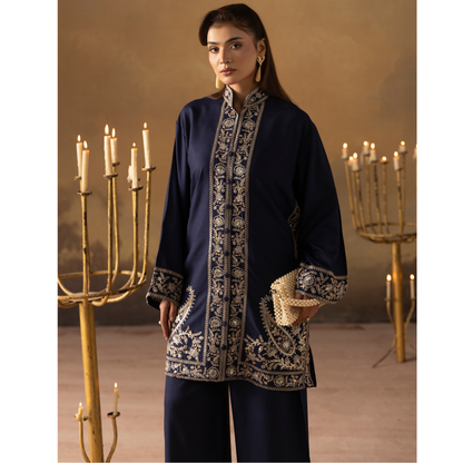 UMS-48 Embroidered Dhanak 2 Pc Co-Ords Set by Simrans