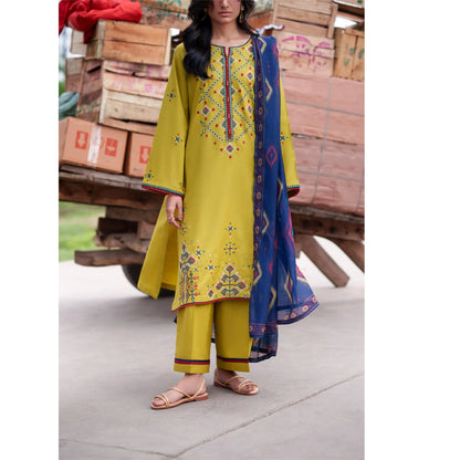UCA-39 SafarNama Summer Embroidered Cotton Dress with Printed Silk Dupatta | Women’s Wear Pakistani Designer Outfit by Casuallite