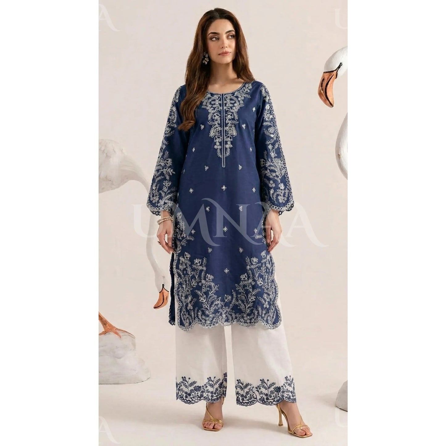 UA-190 Embroidered Cotton Collection 3 Piece | Ready to Wear | Asian clothes