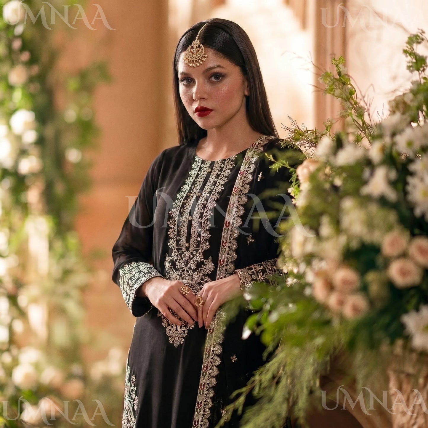 UA-210 Embroidered Chiffon Sharara Festive Collection by umnaa | Ready to Wear Pakistani Asian clothes