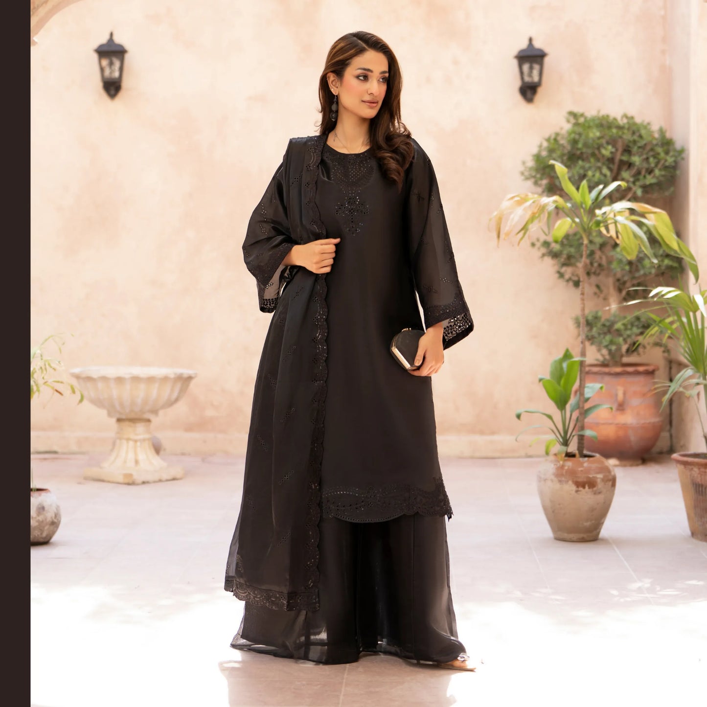 RA-36 Embroidered Sheesha Silk 3 Piece Suit | Premium Embroidered Silk Dress with Dupatta | Women's Party & Festive Wear