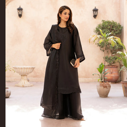 RA-36 Embroidered Sheesha Silk 3 Piece Suit | Premium Embroidered Silk Dress with Dupatta | Women's Party & Festive Wear