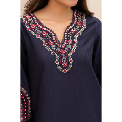 UA-257 Embroidered Cambric Cotton Co-Ord Set | Ready to Wear | Asian Clothes