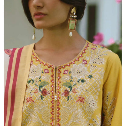 UCA-46 "Sakoon" Embroidered Cambric Cotton Pc Collection | Casuallite
