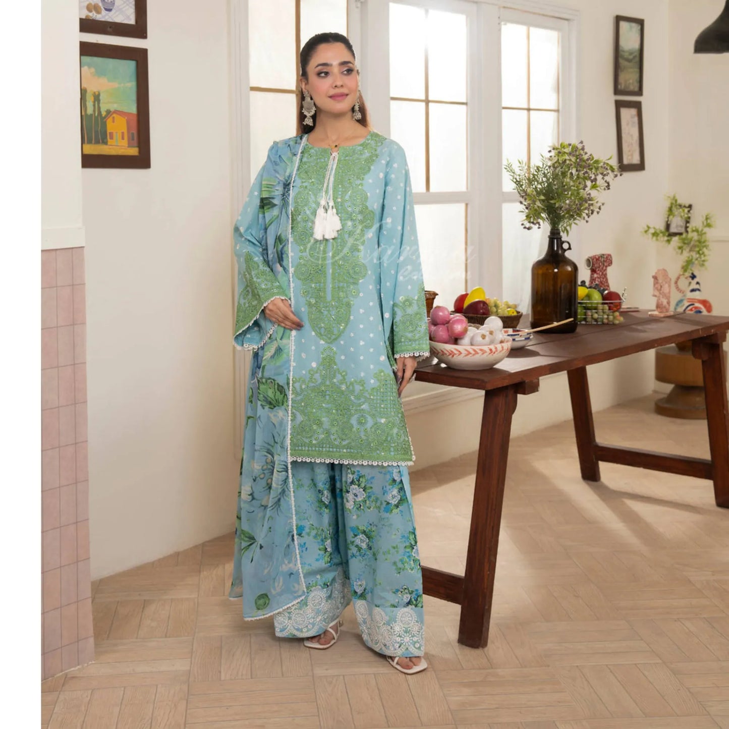 "Flora" Embroidered Lawn 3 Pc Collection | Karma Collection