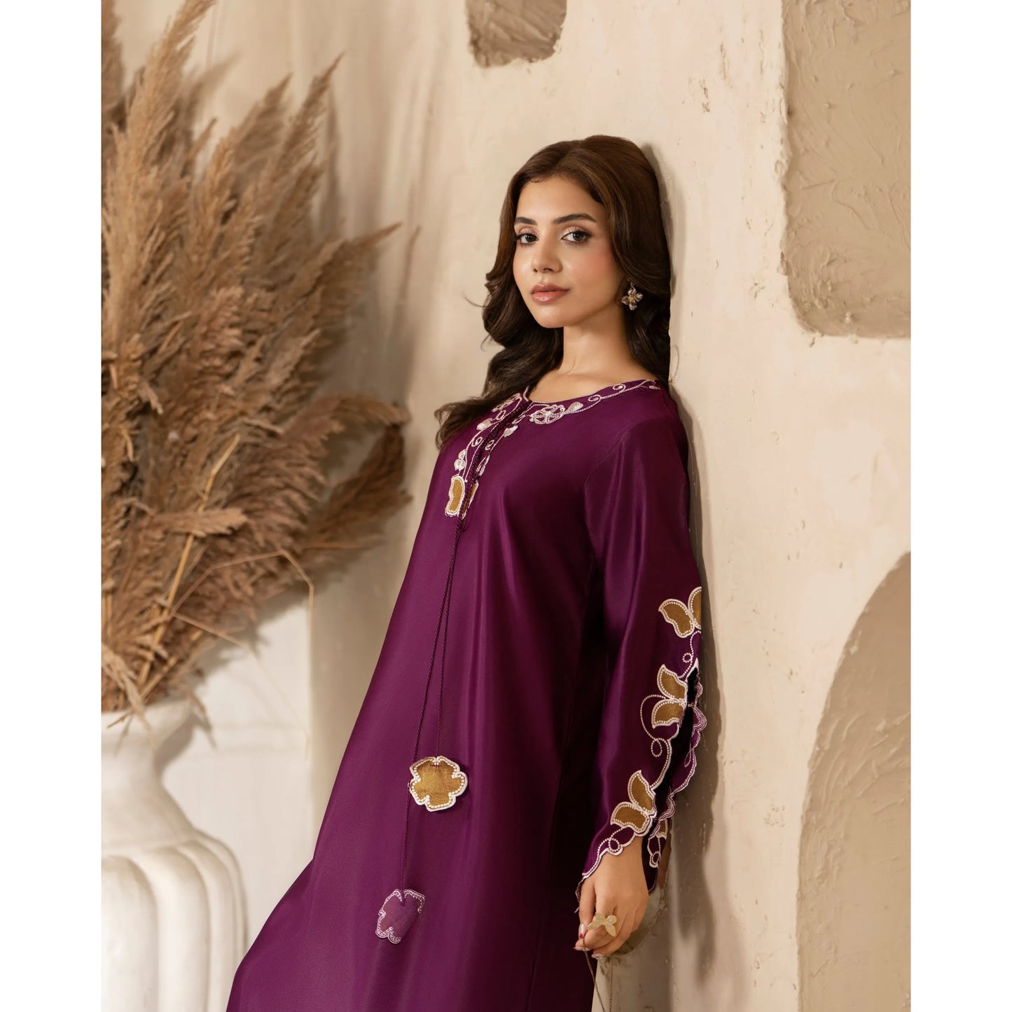 RA-39 Embroidered kaftan 2 Pc - Raniya.h