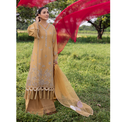 UAL-105 Luxury Festive Lawn Embroidered Mother–Daughter Matching Outfit Set by ALLY'S