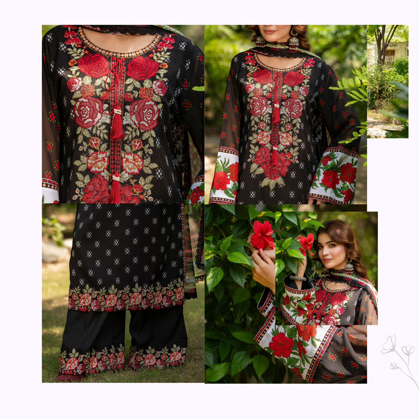 "Khumaar" Embroidered Georgette Collection by karma Collection Asian Wear Pakistani Dresses