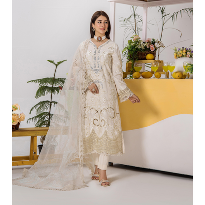 UTT-06 Embroidered Lawn 3 Pc Ready to wear Collection | Traditional Thread