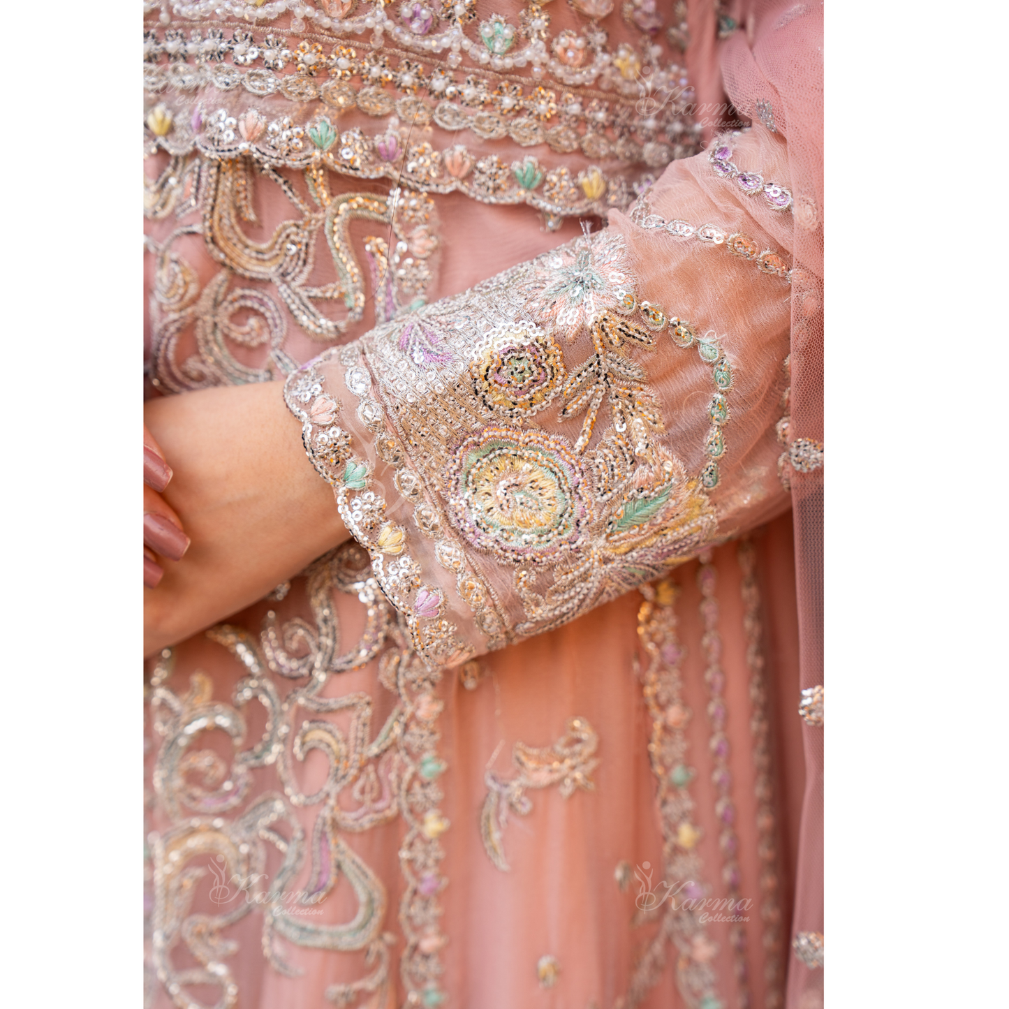 Luxury Embroidered Chiffon Party wear dress  | Wedding Collection | karma Collection | UMKC01201