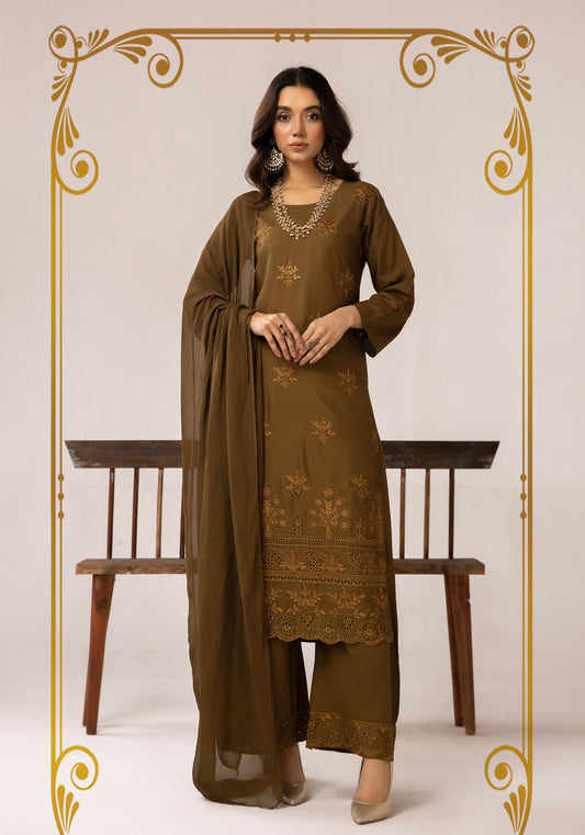 3 Piece Embroidered linen Collection - Simrans