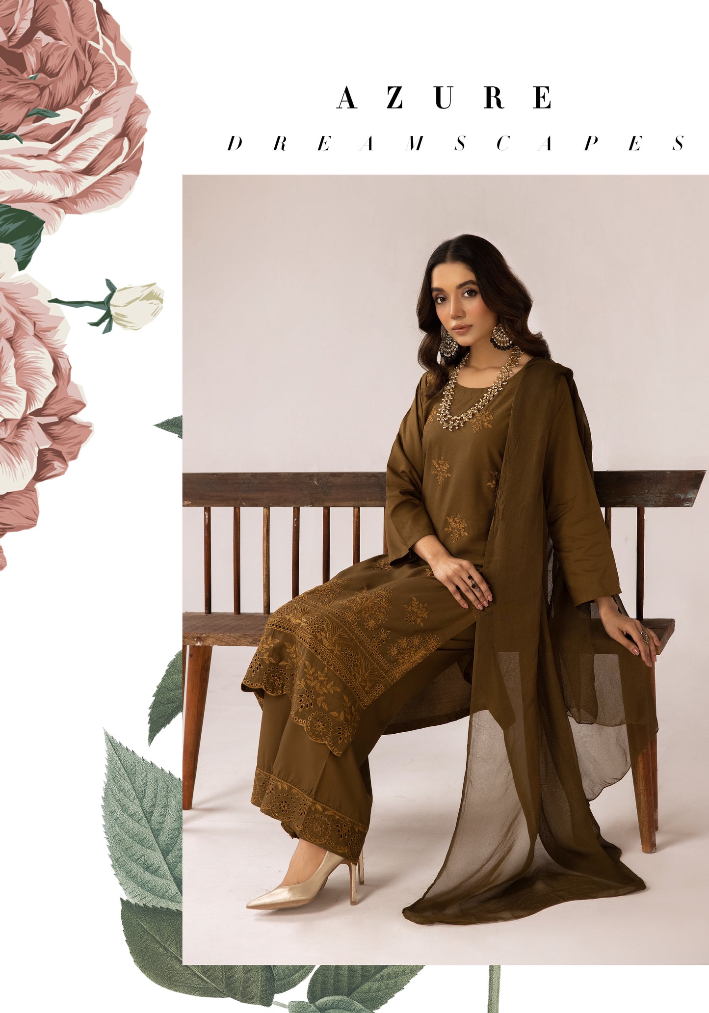3 Piece Embroidered linen Collection - Simrans