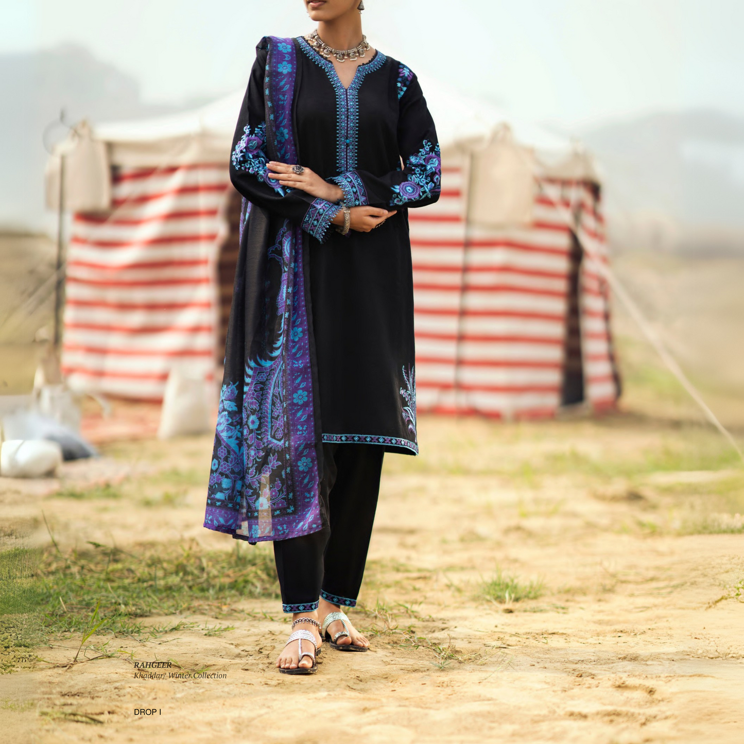 3 Pc Embroidered Khaddar Ready to Wear Collection by Casuallite | UMCAE0801