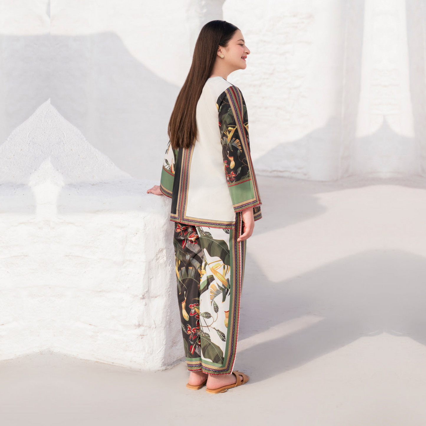 2 Pc Mother & Daughter Pakistani Printed Co-ord Set Collection by Garnet