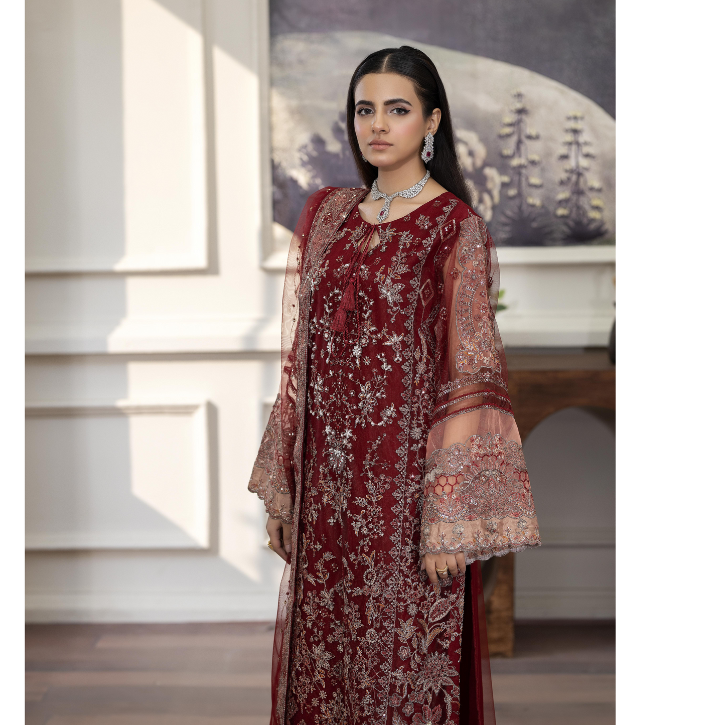UTT-08 Luxury Festive Net Collection | Ready to Wear | Traditional Thread