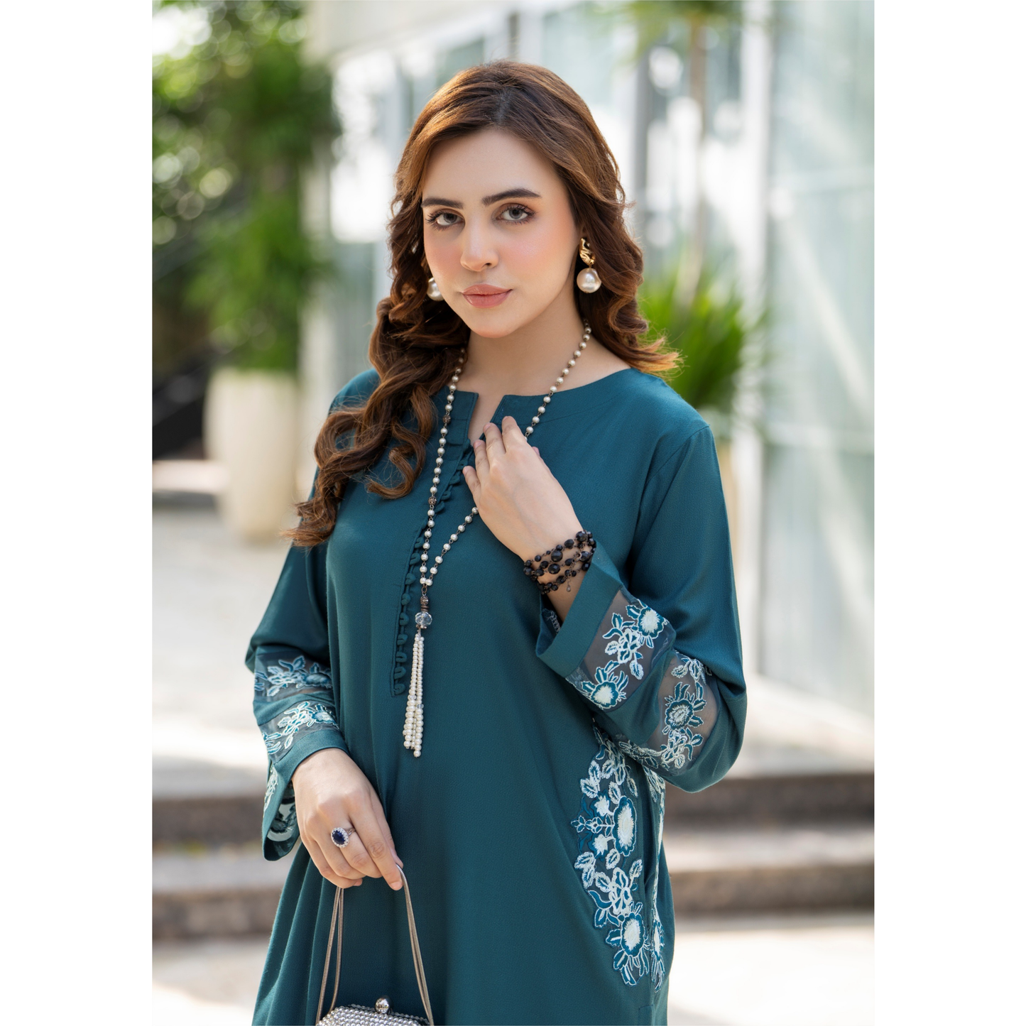 UZA-01 Rang e Elegance by Zaaria 2 Pc Embroidered Dhanak Co-Ords Set