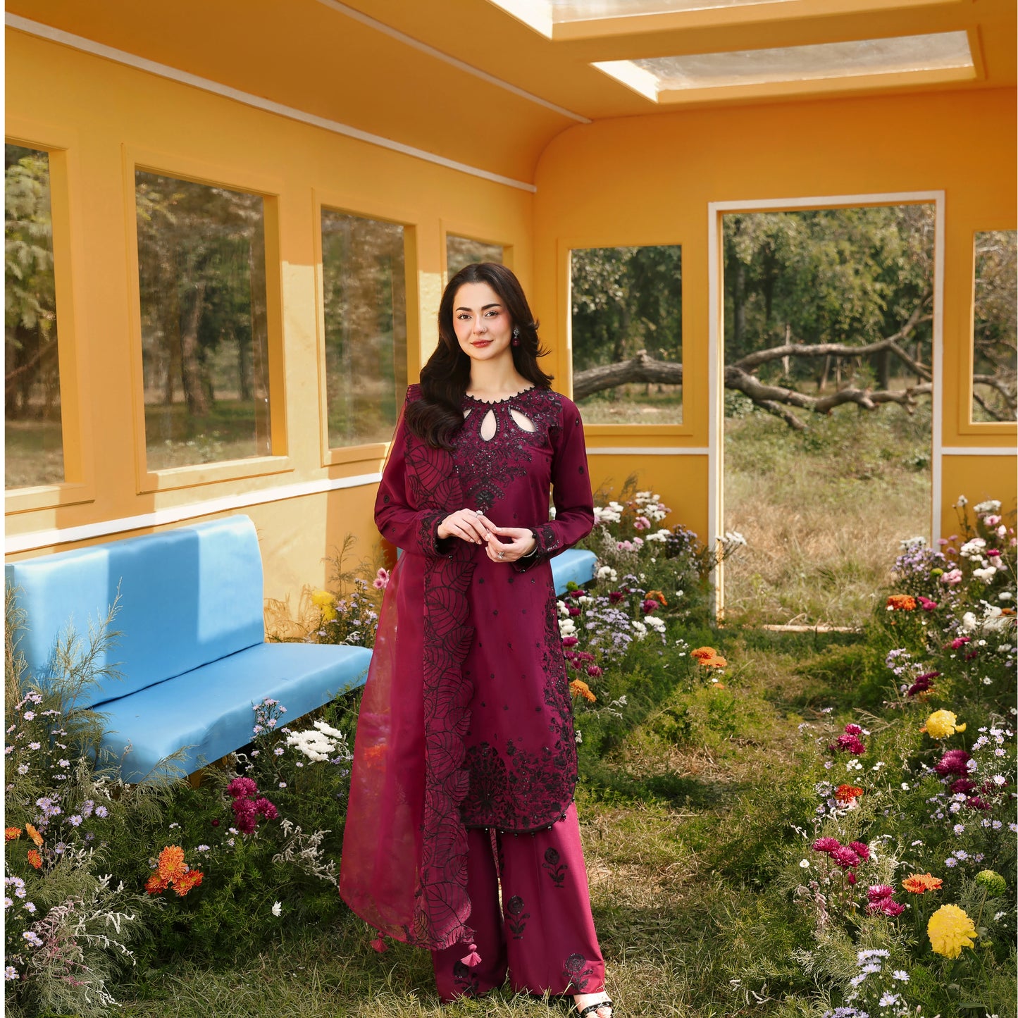 UMS-55 Janan Mother Daughter Chikenkari Jacquard Eid Edit by Simrans | Ready to Wear Asian Pakistani clothes