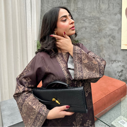 UA-169 Silk Printed Co-Ords Set by Umnaa | Ready to Wear Modest fashion Asian